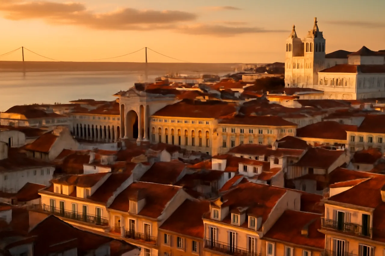 tramway jaune historique traversant les ruelles pavées du quartier Alfama à Lisbonne
